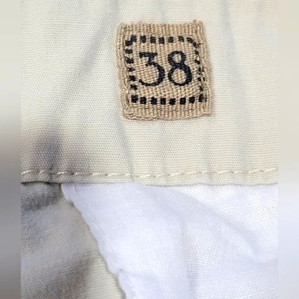 Chino's Size 38 100% Cotton Beige Tan Front and Back Pockets Golf Shirts